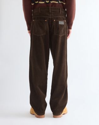 Loose Straight Corduroy Trousers in Coffee