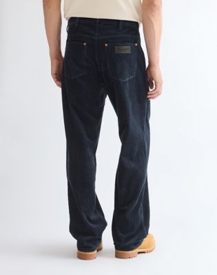 Loose Straight Corduroy Trousers in Sapphire