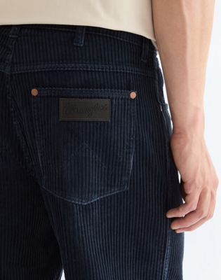 Loose Straight Corduroy Trousers in Sapphire