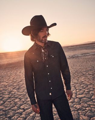 Blue Bell Regular Wool Western Shirt in Dark Navy
