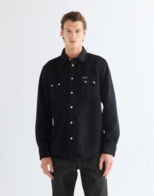 Blue Bell Regular Wool Western Shirt in Dark Navy