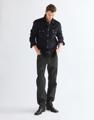 Blue Bell Regular Wool Western Shirt in Dark Navy