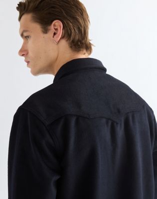 Blue Bell Regular Wool Western Shirt in Dark Navy