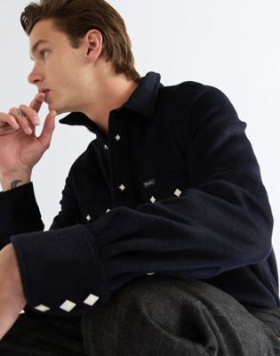 Blue Bell Regular Wool Western Shirt in Dark Navy