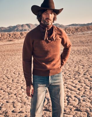 Blue Bell Regular Boiled Wool Sweater in Brown
