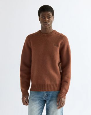 Blue Bell Regular Boiled Wool Sweater in Brown