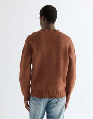 Blue Bell Regular Boiled Wool Sweater in Brown