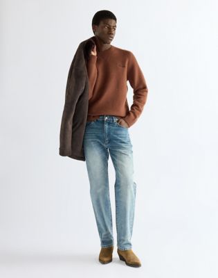 Blue Bell Regular Boiled Wool Sweater in Brown