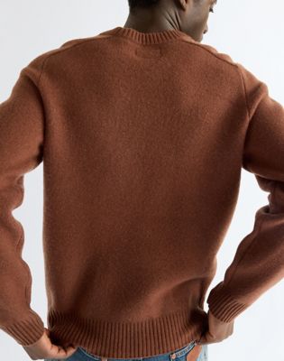 Blue Bell Regular Boiled Wool Sweater in Brown
