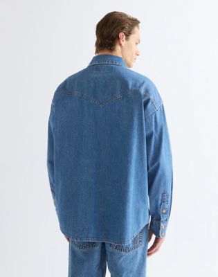 Super Wrangler Oversized Western Shirt in Cowboy Fade