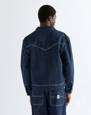 Relaxed Long Sleeve Overshirt in Indigo Nep