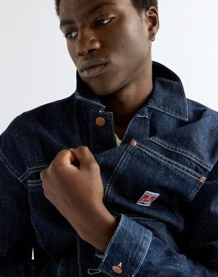 Relaxed Long Sleeve Overshirt in Indigo Nep