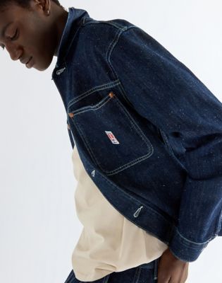 Relaxed Long Sleeve Overshirt in Indigo Nep