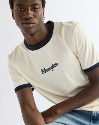 Regular Ringer Tee in Antique White