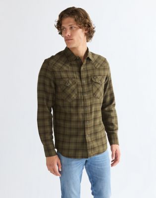 Regular Western Shirt in Olive Night