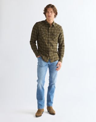 Regular Western Shirt in Olive Night