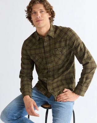 Regular Western Shirt in Olive Night