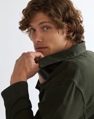 Relaxed Long Sleeve Overshirt in Rosin