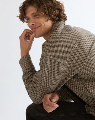 Oversized Western Shirt in Mojave Heather