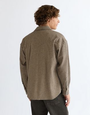 Oversized Western Shirt in Mojave Heather