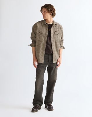 Oversized Western Shirt in Mojave Heather