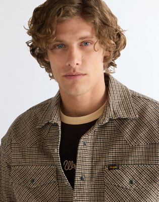 Oversized Western Shirt in Mojave Heather