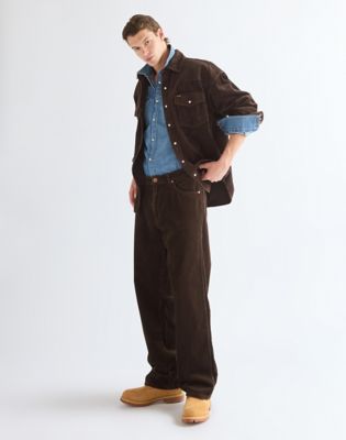Oversized Western Shirt in Coffee