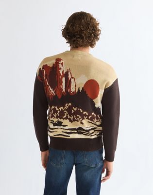 Relaxed Full Zip Cardigan in Desert Scenic