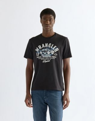 Wrangler Regular Americana Koszulka czarny Beauty