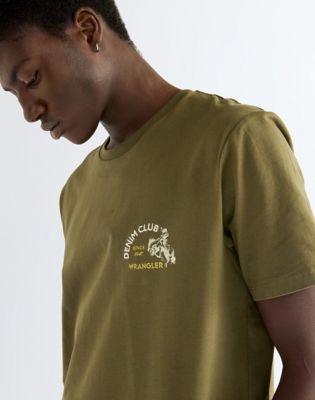 Regular Small Graphic Tee in Olive Night