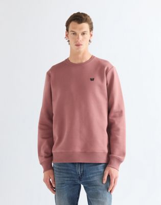 Regular Sign Off Crew Sweatshirt in Rose Brown
