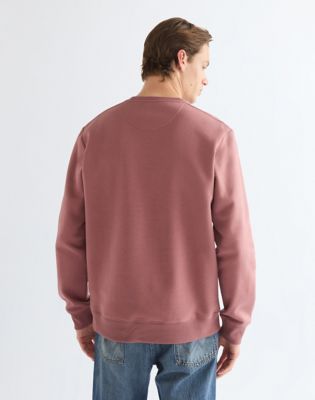 Regular Sign Off Crew Sweatshirt in Rose Brown