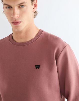 Regular Sign Off Crew Sweatshirt in Rose Brown