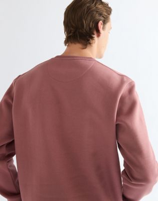 Regular Sign Off Crew Sweatshirt in Rose Brown