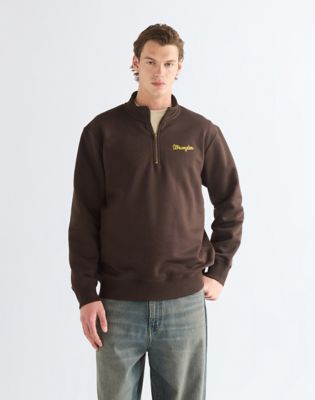 Vintage Half Zip Sweatshirt in Chocolate Torte