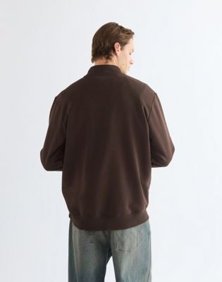 Vintage Half Zip Sweatshirt in Chocolate Torte