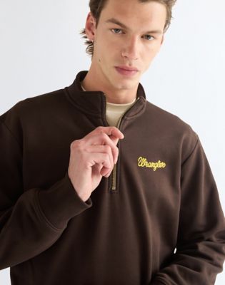 Vintage Half Zip Sweatshirt in Chocolate Torte