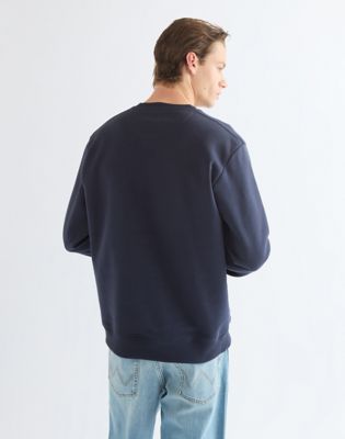 Regular Small Graphic Crew Sweatshirt in Dark Sapphire