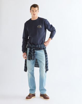 Regular Small Graphic Crew Sweatshirt in Dark Sapphire