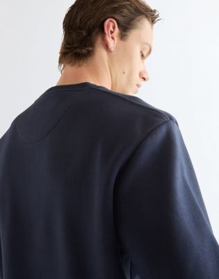 Regular Small Graphic Crew Sweatshirt in Dark Sapphire