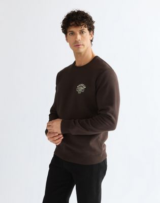 Regular Small Graphic Crew Sweatshirt in Chocolate Torte