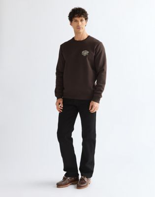 Regular Small Graphic Crew Sweatshirt in Chocolate Torte