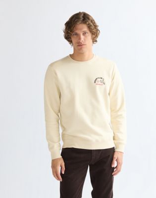 Regular Small Graphic Crew Sweatshirt in Almond Milk