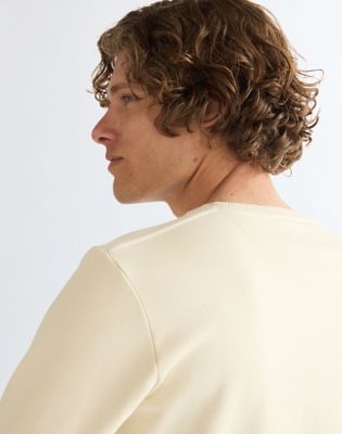 Regular Small Graphic Crew Sweatshirt in Almond Milk