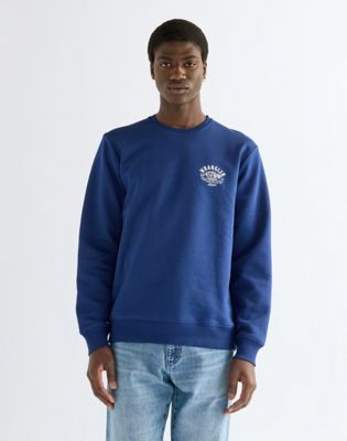 Regular Small Graphic Crew Sweatshirt in Blue Depths