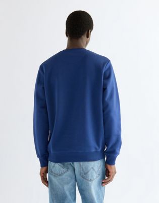 Regular Small Graphic Crew Sweatshirt in Blue Depths