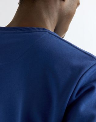 Regular Small Graphic Crew Sweatshirt in Blue Depths