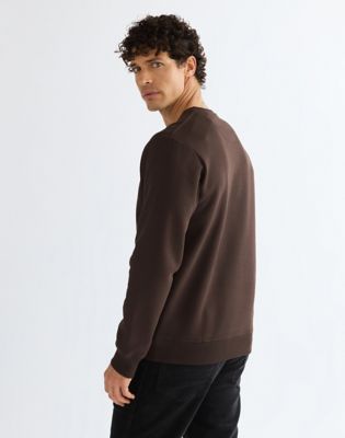 Regular Small Graphic Crew Sweatshirt in Chocolate Torte