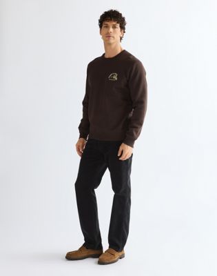 Regular Small Graphic Crew Sweatshirt in Chocolate Torte