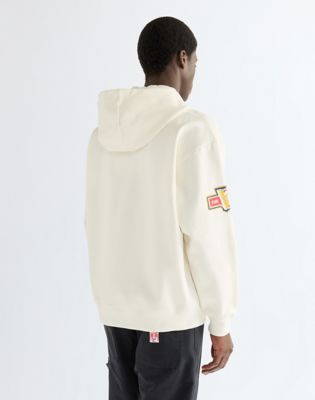 Vintage Graphic Zip Hoodie in Bright White
